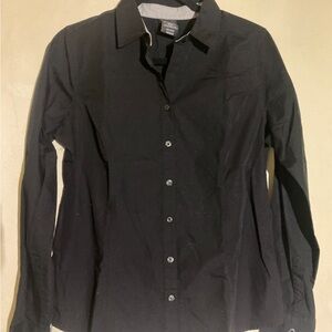 George Midnight Black Collared Long Sleeve Shirt